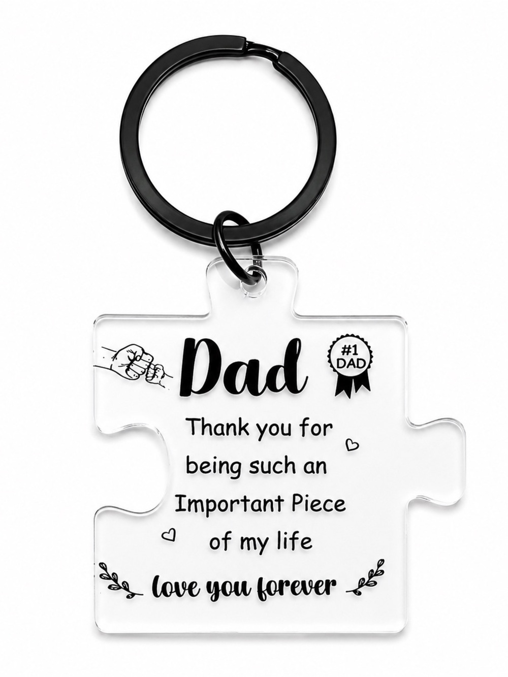 Dad Puzzle Piece Keychain Gift | Acrylic Father’s Day Keyring | Gift for Dad